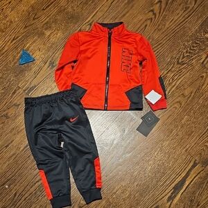 Nike Red and Black Tracksuit Set